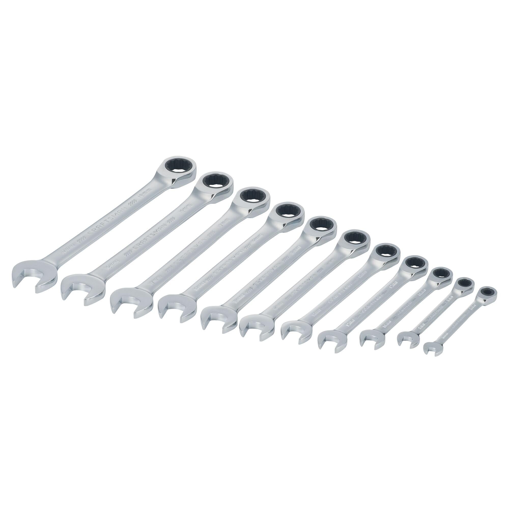 Craftsman CMMT87021 - Juego de llaves de carraca métricas de 11 piezas de 12 puntos