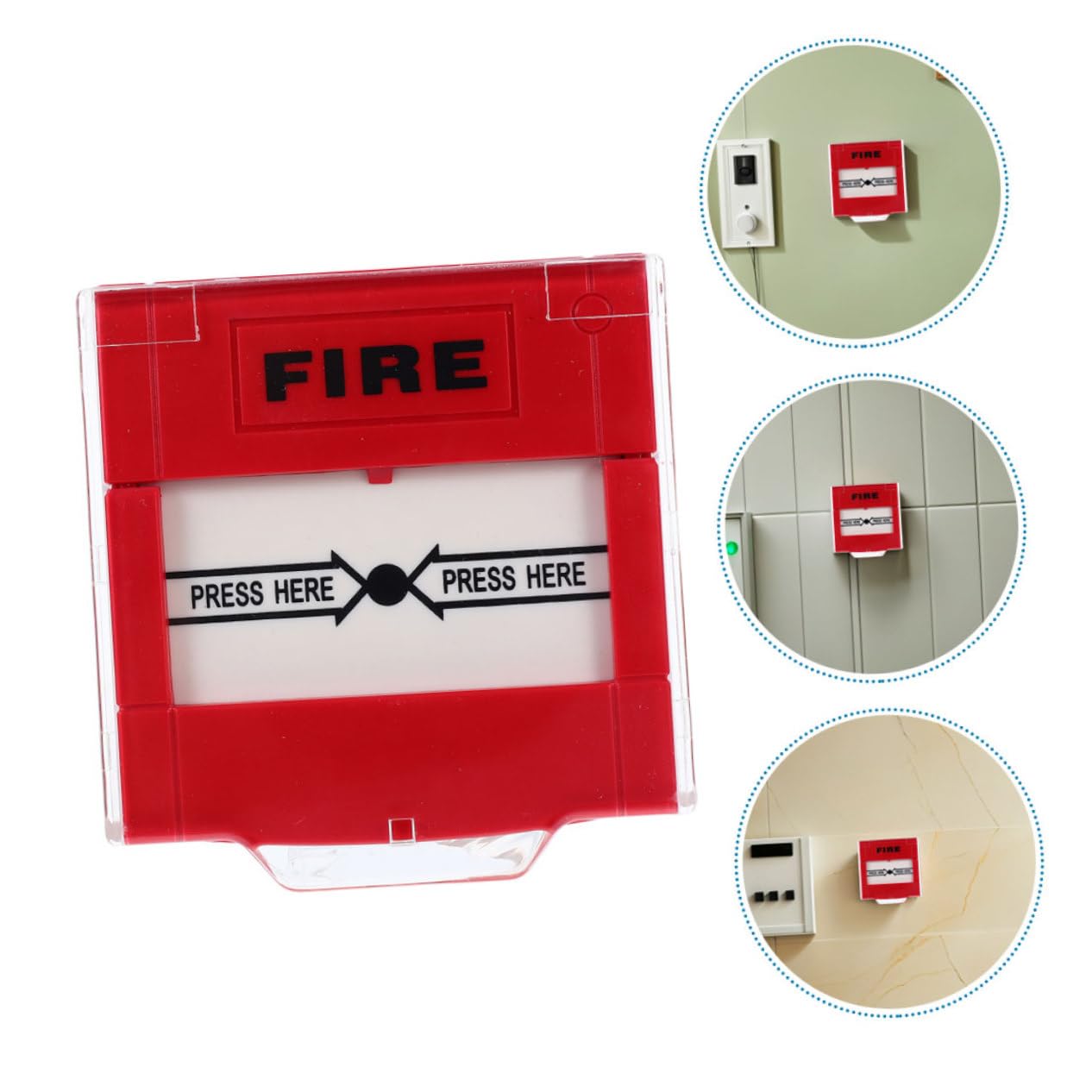 Botón de Alarma Manual de Emergencia Rojo, Diseño de Respuesta Rápida, Material Plástico, Pack de 2 Unidades para Oficina y Espacios Privados