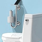 SAFETY+BEAUTY 3-in-1 Stainless Steel Double Toilet Paper Holder with Heavy Duty Grab Bar and Top Shelf for Wet Wipes, Napkins, Phone, Pad... (White, Right-Hand) - Image 1