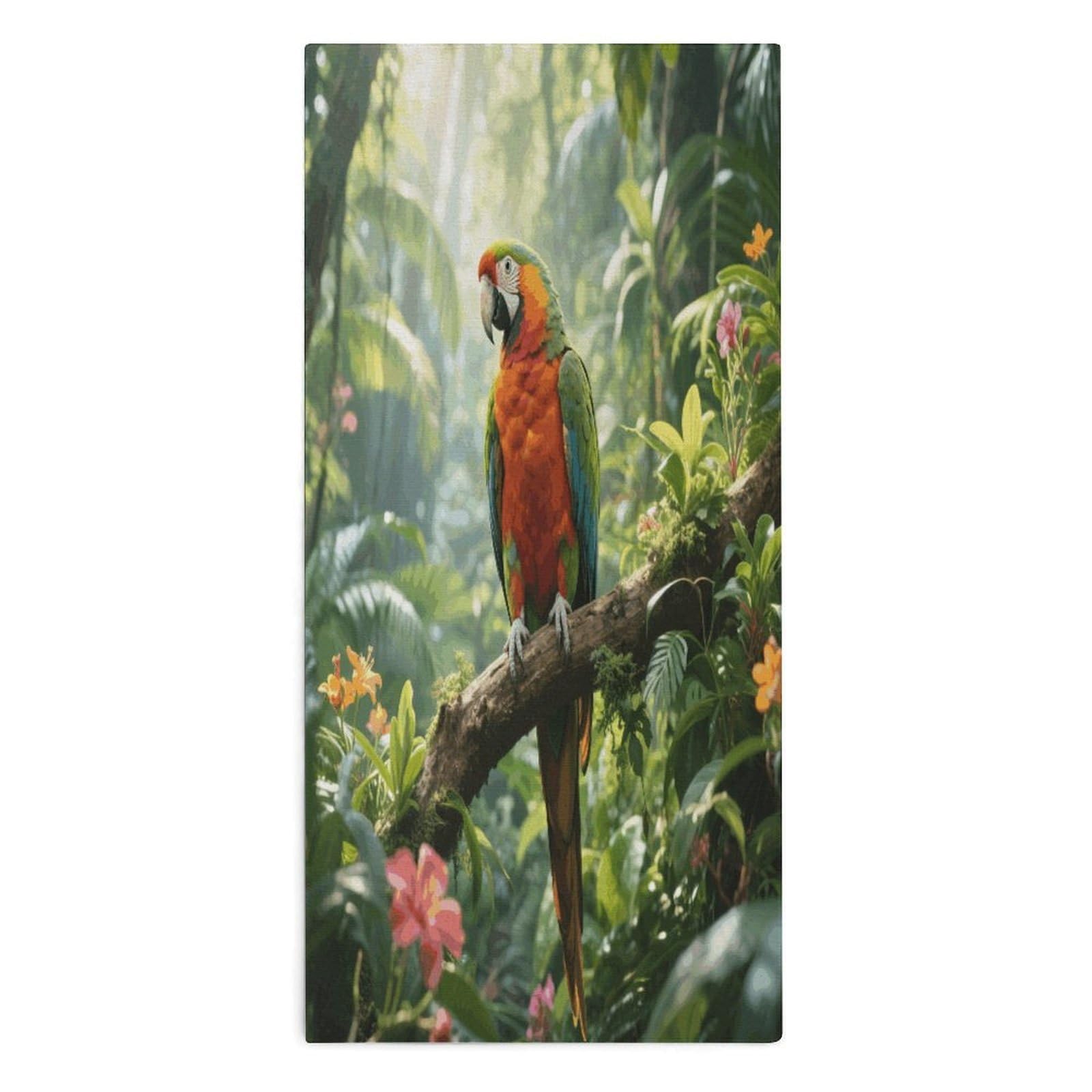 YUXBVKRS Rainforest Parrot Hand Towels for Bathroom 14x29 Inch