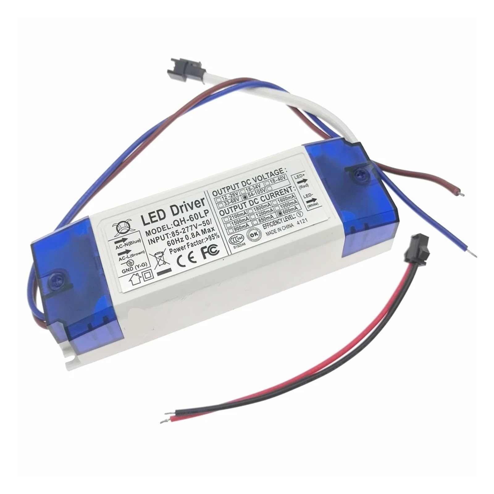 Pilote LED Haute Puissance 600MA transformateur à courant constant IP67 2 pièces