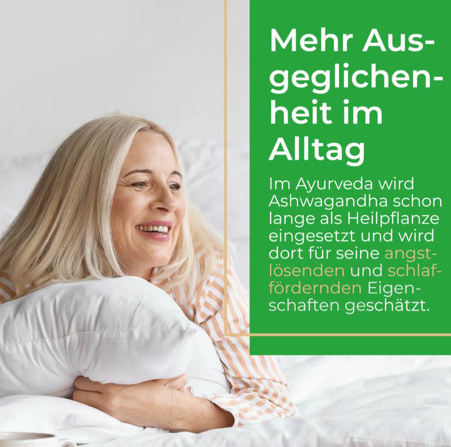 Bio Ashwagandha Kapseln - Für innere Ruhe & Ausgeglichenheit - Hochdosierter Vollspektrum-Wurzelextrakt mit Withanoliden - Traditionell gewonnen & vegetarisch (1er Pack)