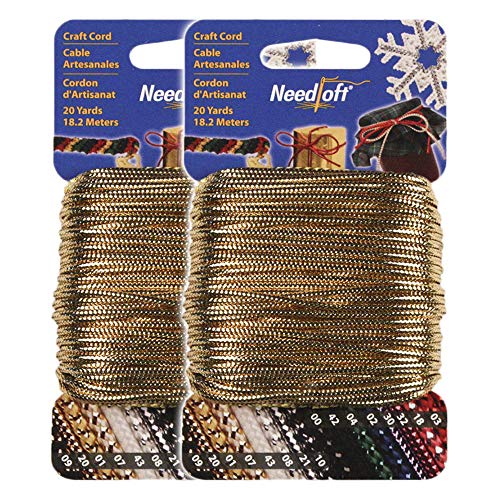 #20 Solid Gold - Needloft® Craft Cord 2 Pack 40 Yards (2x20yds)