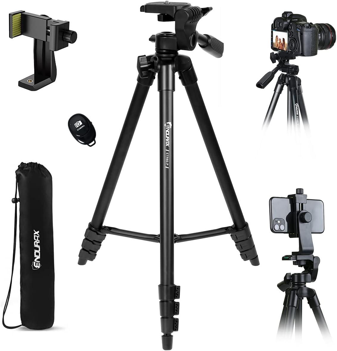 60โ Phone & Camera Tripod with Bluetooth