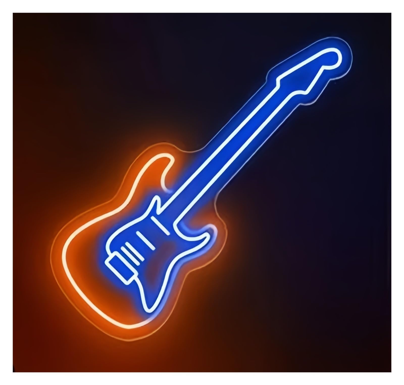 SHOUXI Sign Lamp Electric Guitar Neon Sign Beer Bar Music Room Decoration Music 50X16cm(F)