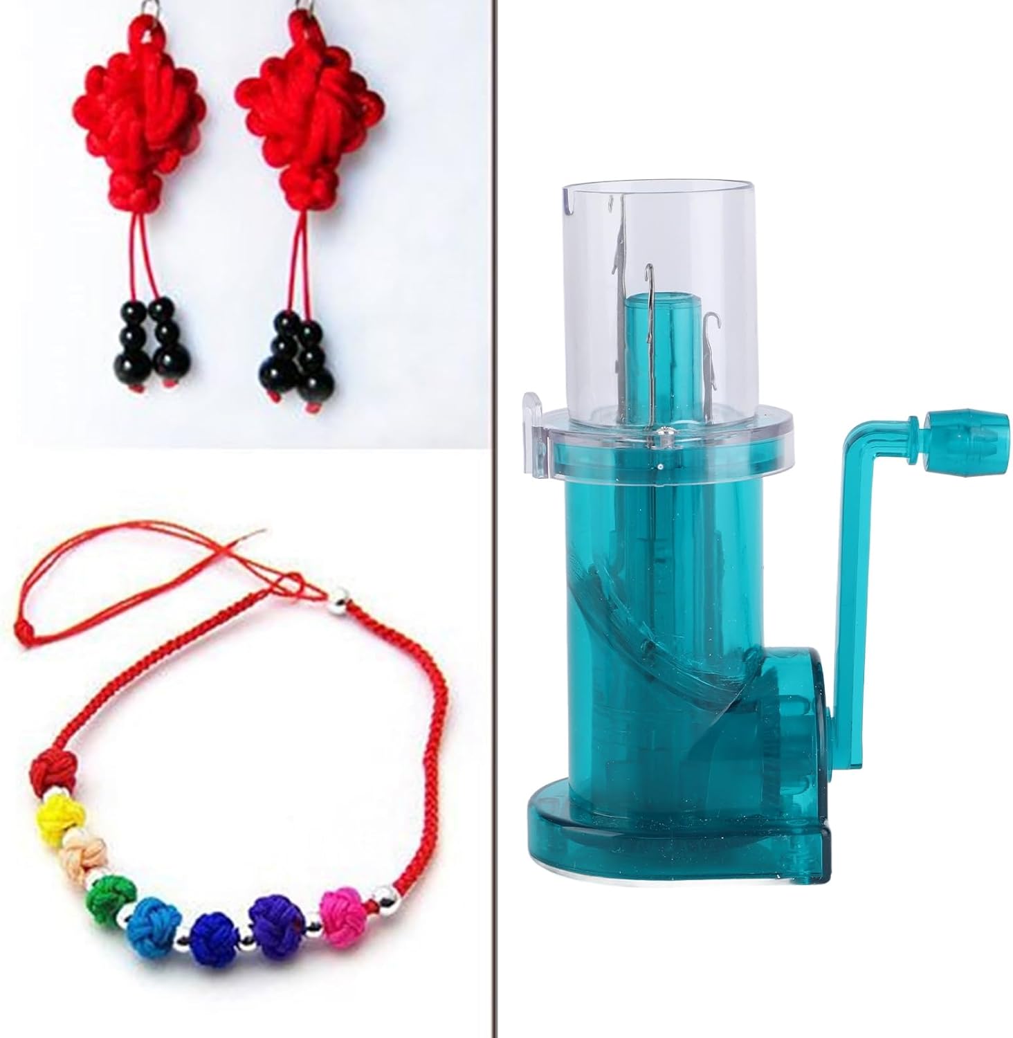 Acouto Knitting Machine DIY Hand Operated Knitting Machine Spool Knitter Sweater Bracelet Weave Sewing Tool, Mini Household Easy Knitting Tool for Adult Hand Made DIY Lovers