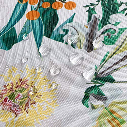 Ehousehome Outdoor and Indoor 60inch Round Tablecloth with Umbrella Hole and Zipper, Waterproof Zippered Patio Table Cloths, Spring/Summer Table Covers for Backyard Circular Table/BBQs/Picnic