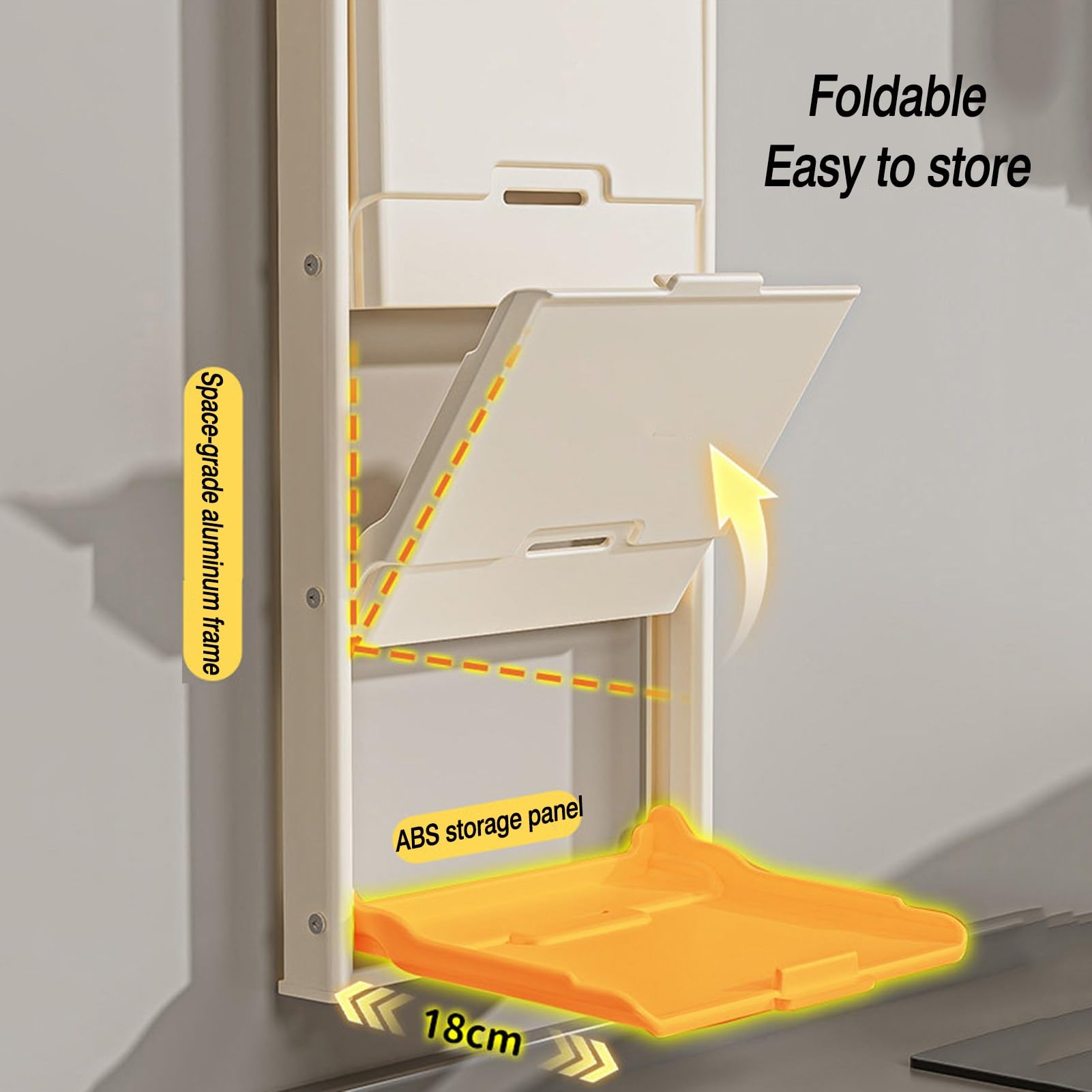 Genérico Estante plegable for platos, estante de almacenamiento de alimentos con ventosa, adecuado for cocina, olla caliente y preparación de alimentos(White,Third floor 47.5cm)