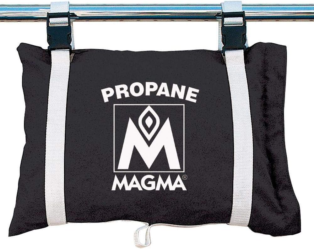 MAGMA A10-210JB Black Propane/Butane Canister Storage Tote Bag – Securely Holds 3 x 1 lb Fuel Cylinders – Weather-Resistant, Padded, Anti-Rattle Organizer for Boat, RV, and Camping