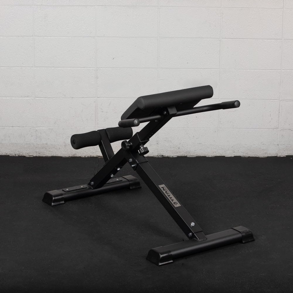 Titan Fitness Hyper Back Extension Bench - Roman Chair, Rated 250 LB, Specialty Upper Body Workout for Home & Garage Gym, Strengthen Lower Back, Glutes, Core