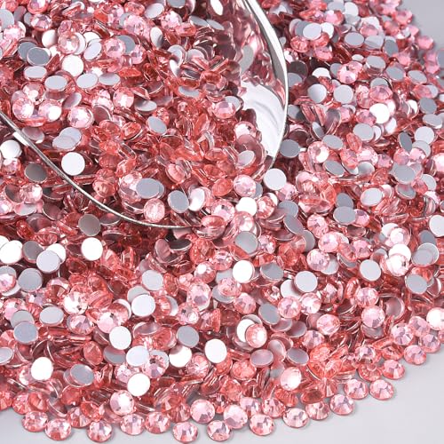 Image of 1440Pieces SS10 /2.7-2.9mm Flat Back Crystal Rhinestones Round Gems for Nail Art,Peach Pink