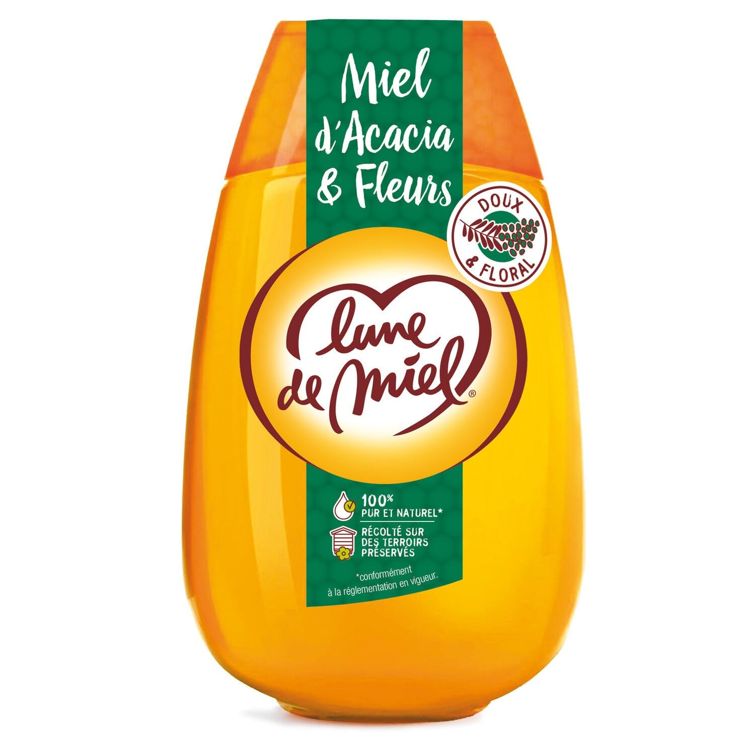 Miel Acacia Fleurs Liquide LUNE DE MIEL - le flacon de 500g Lot De 3 - Par Lot