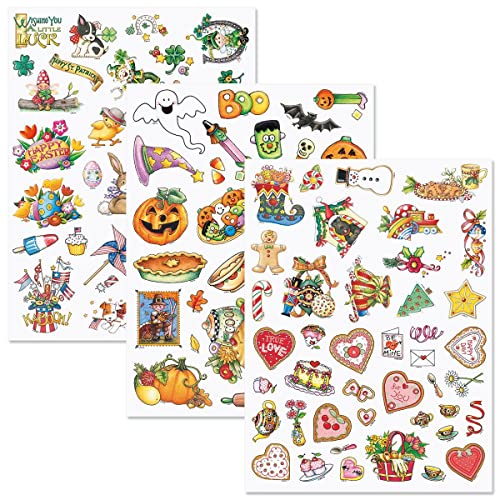 Current Mary Engelbreit Year-Round Holidays Sticker Variety Pack - 6 Sheets, 202 Assorted Stickers for Kids, Teachers, School, Scrapbooking, Journals, Planners, Calendars, Crafts & Greeting Cards by Current - Image 2
