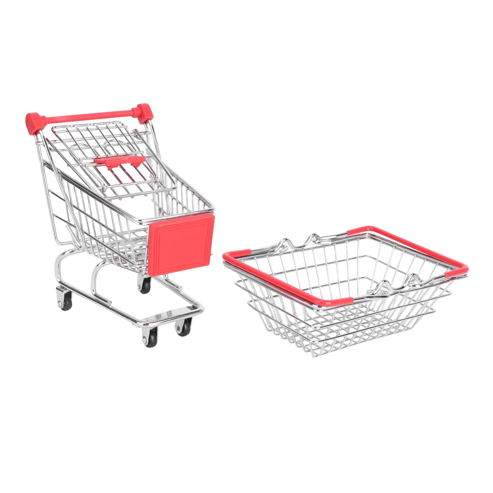 SOLUSTRE 2pcs Mini Trolley Shaped Snacks Basket French Fries Basket Cook Serve Sturdy Stainless Steel Mesh Kitchen Decor Random