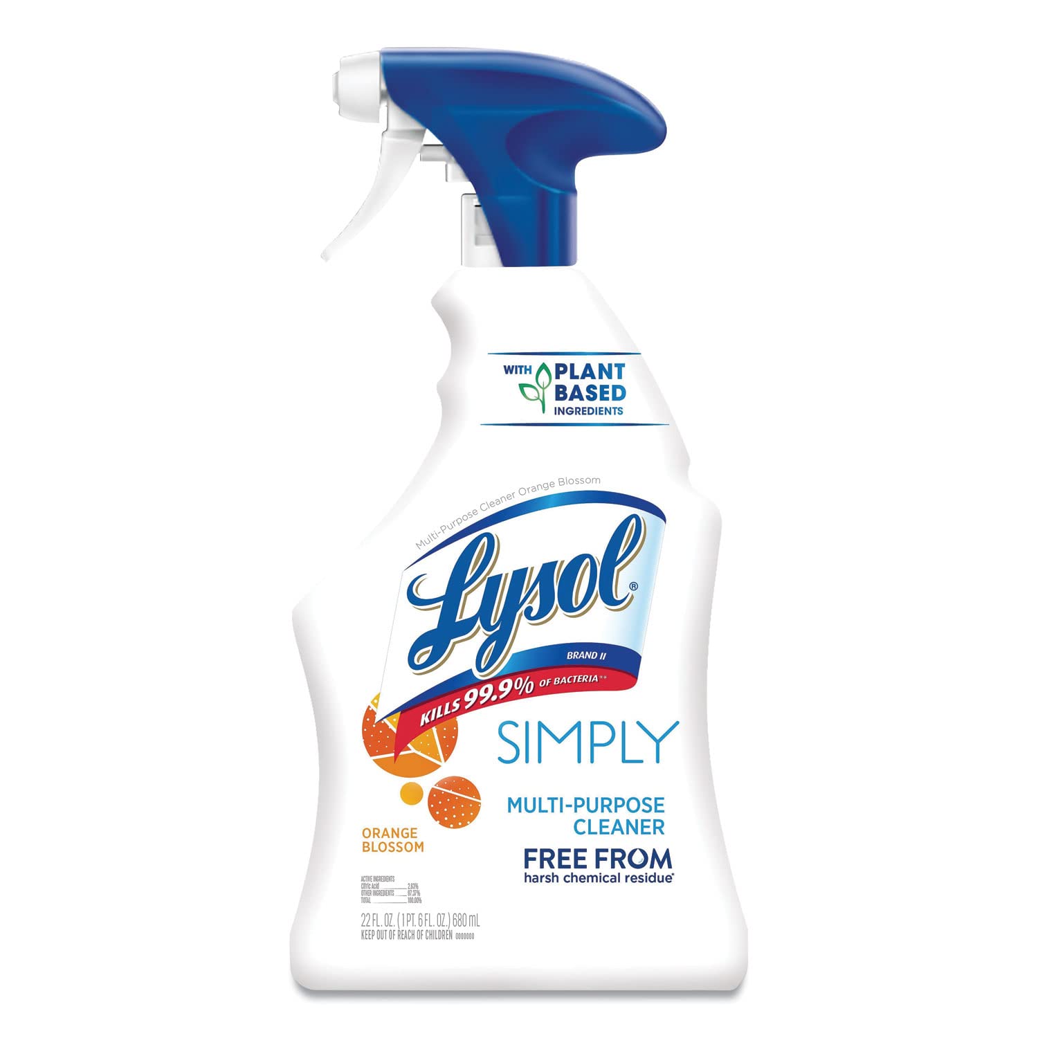 Buy Lysol Simply MultiPurpose Cleaner Spray, Orange Blossom Scent, No