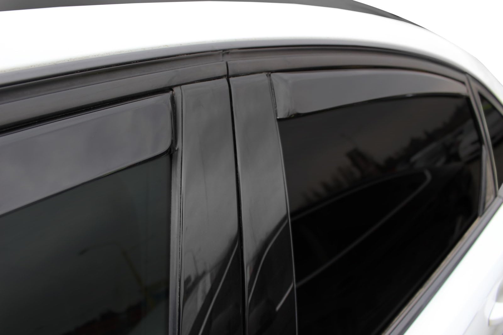 J&J AUTOMOTIVE GP Windabweiser passend für Audi A6 C7 Limousine 2011-2018 4tlg, Vorne und Hinten Regenabweiser Passform Getönt Schwarz