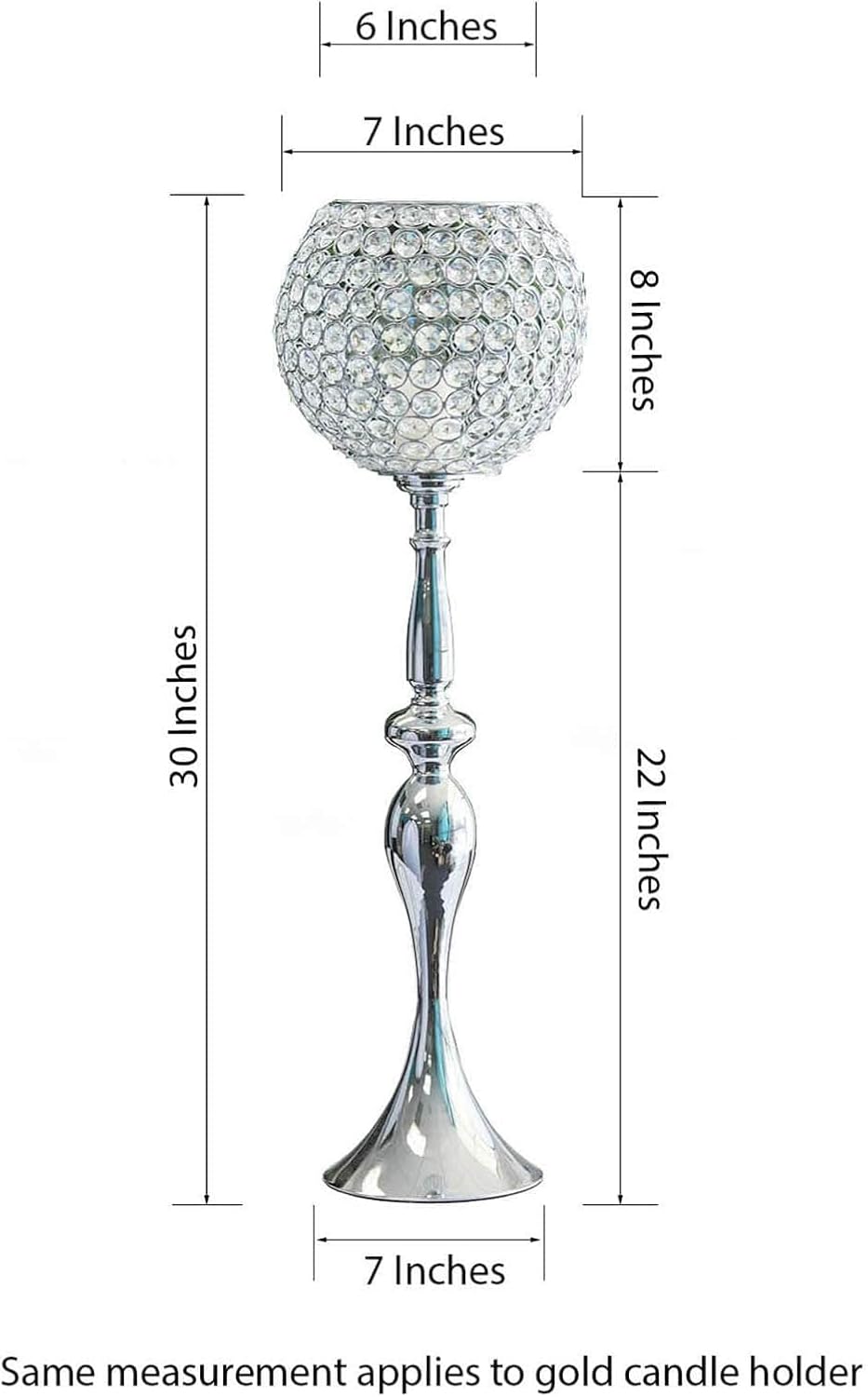 Tableclothsfactory 30" Gold Acrylic Crystal Goblet Candle Holder Flower Ball Centerpiece for Wedding Events Decoration