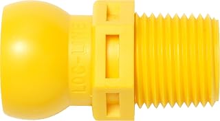 Loc-Line Acid Resistant Coolant Hose Component, Yellow Polyester, Connector, 3/8" NPT, 3/8" Hose ID (Pack of 4)