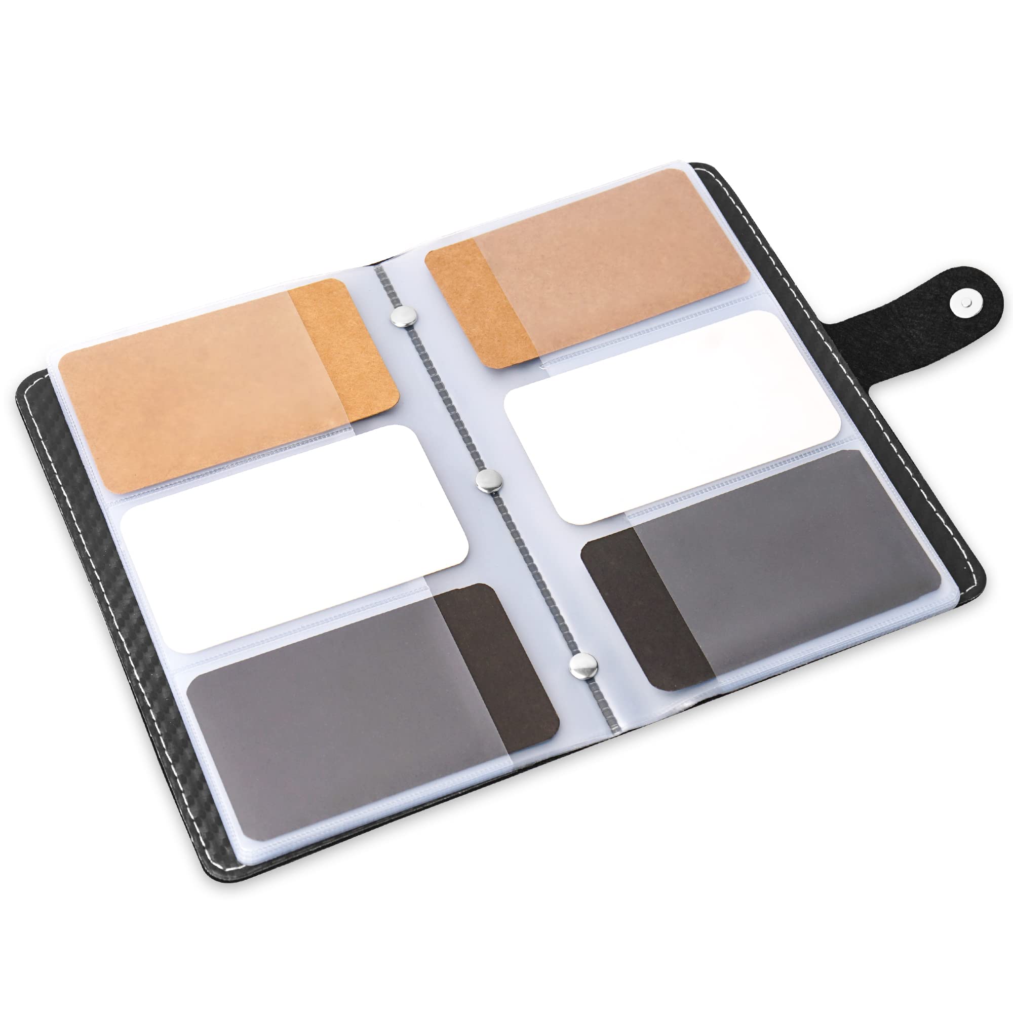 Haecsfl Business Card Holder Book – PU Leather Binder With 192 Card Capacity, Brown, 7x4.33 Inches