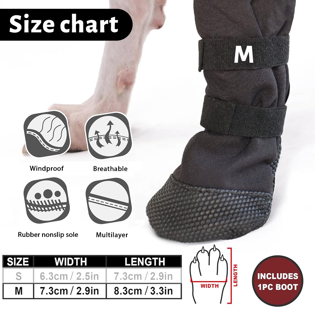 Chaussettes taille M pour pattes de chien, pour récupération post-op, empêchent léchage, imperméables antidérapantes, anti-fuite, chausson chien, chaussure chien