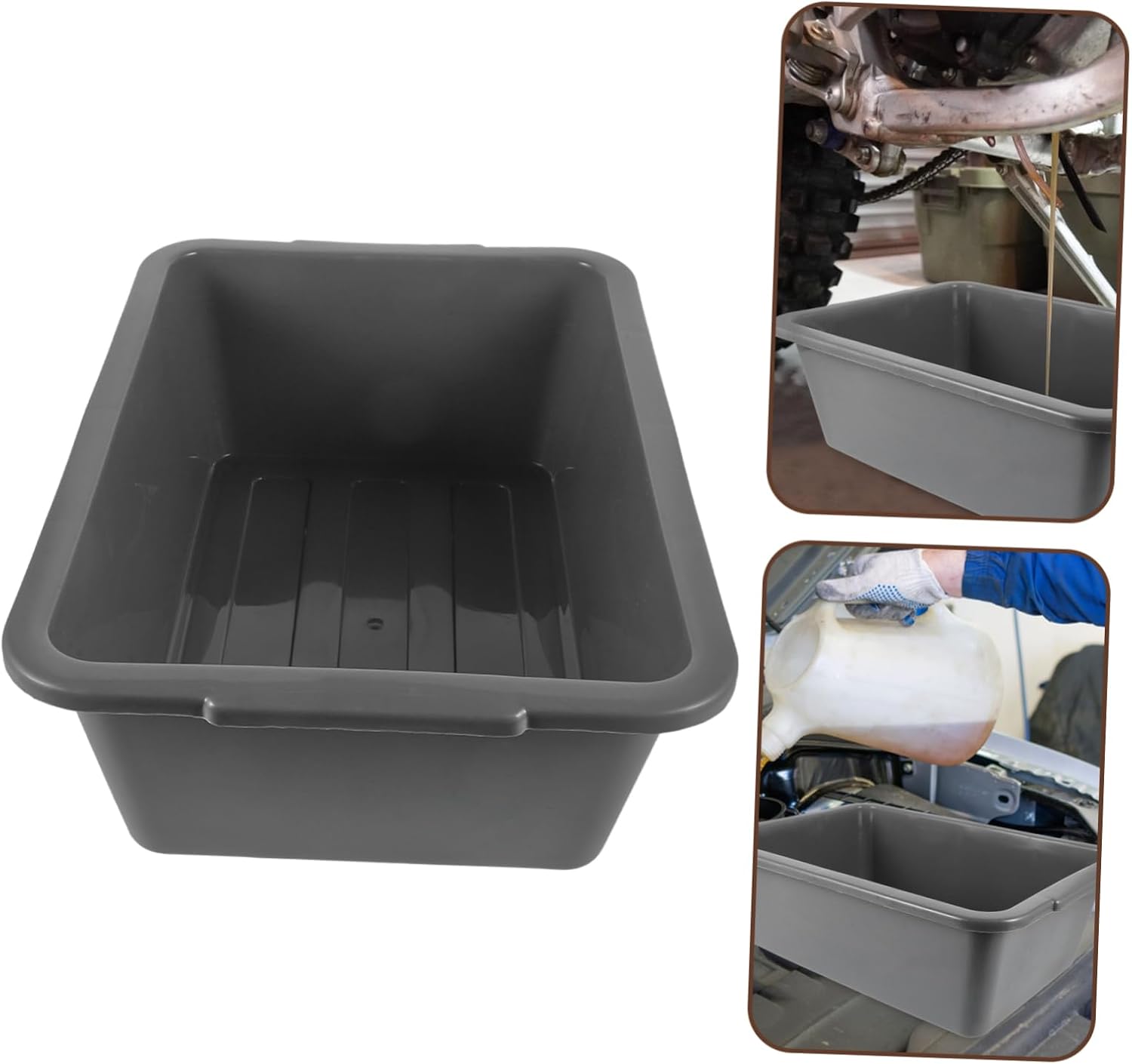 Gatuida Thickened Plastic Oil Drain Pan for Automotive Maintenance Capacity Waste Oil Collector Easy to Clean Essential Tool for Mechanics and Car Enthusiasts