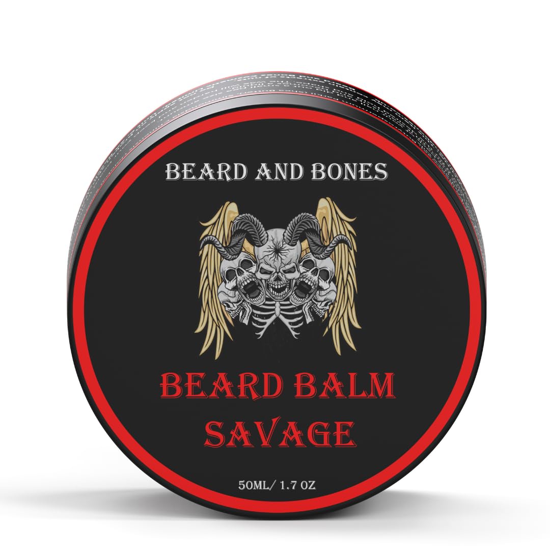 Beard and Bones - 50ml Nut-Free Beard Balm for Men, Black, 50 g (Pack of 1)
