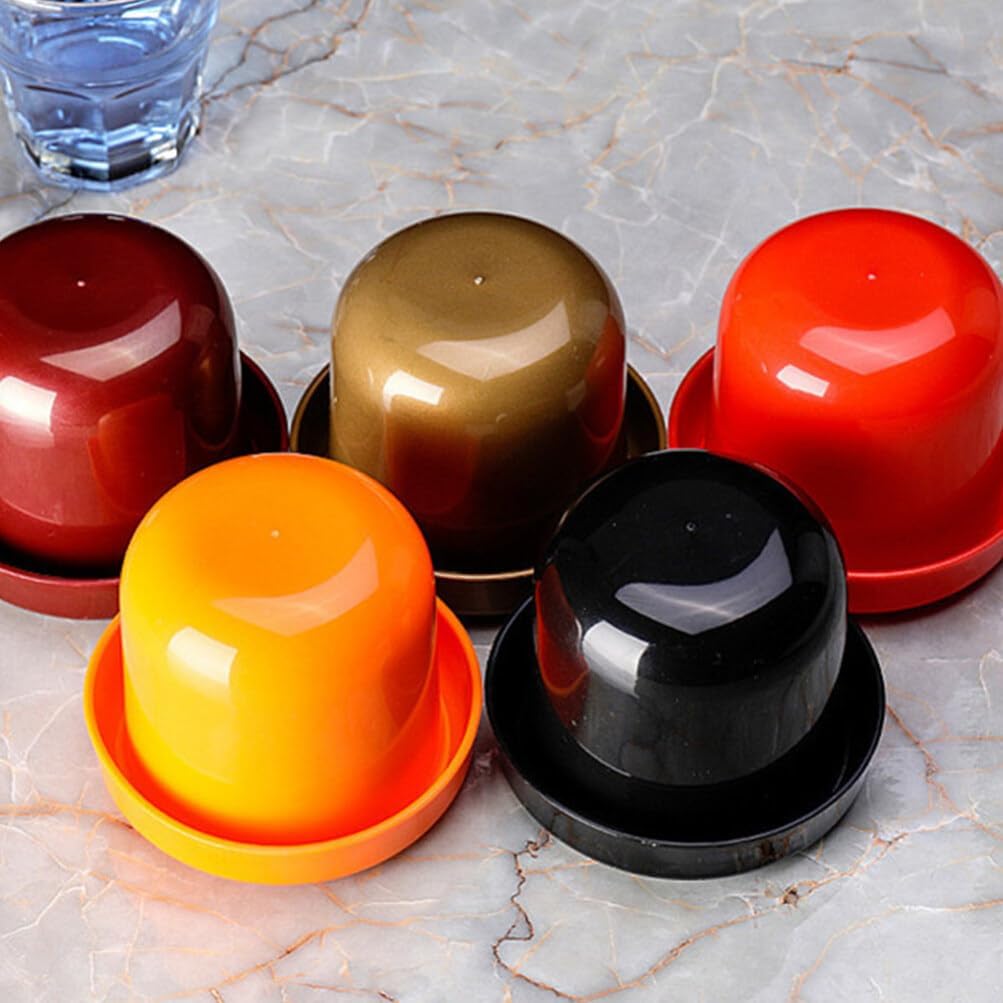 VICASKY 5 Sets of Bar Dice Cup Ktv Dice Box Felt Lining Thicken Design Anti-Cheating Fun Game