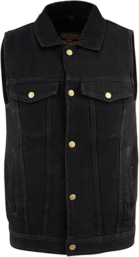 Miniatura 7 de Chaleco vaquero para hombre, estilo motorista, modelo Edge