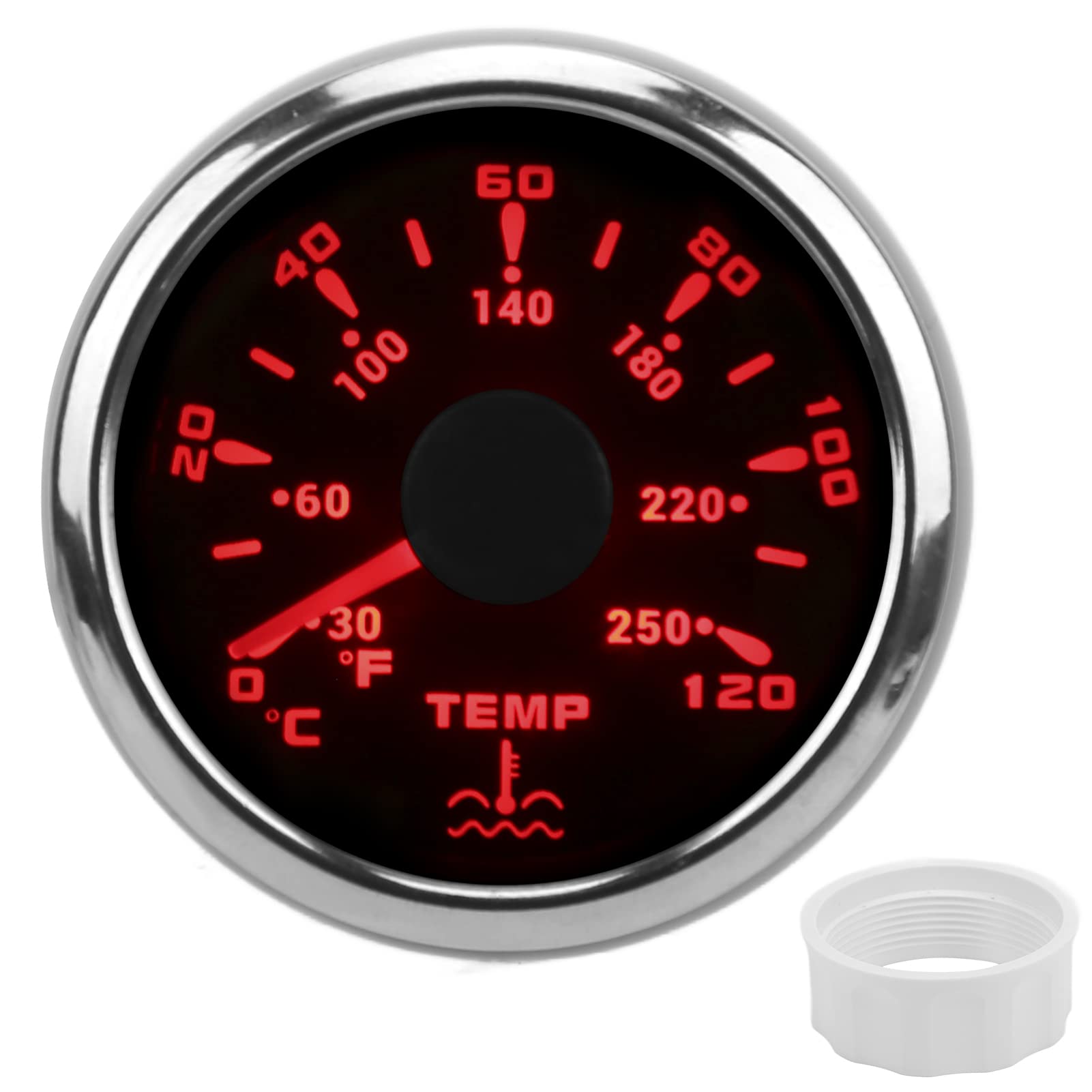 Jauge de Température de L'eau, Indicateur de Température de L'eau Universel de 52 Mm IP67 étanche 1600-22? Jauge de Température de L'eau pour les Bateaux RV(le noir) Autres instruments