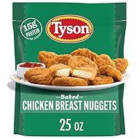 Vista 1 de Tyson Air Fried perfectamente crujiente pollo Nuggets, 25 Oz (congelado)