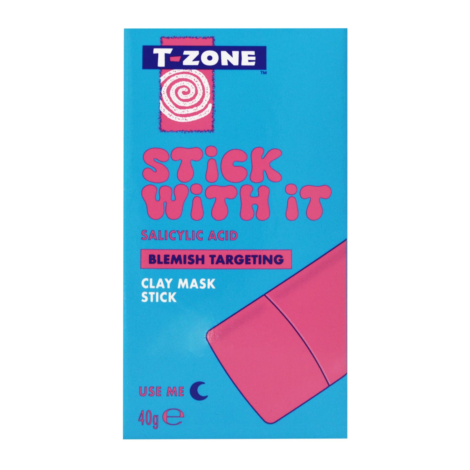 T-Zone Salicylic Acid Clay Mask Stick 40g, Pore-Cleansing Mask for Blackheads Blemishes & Oil Control