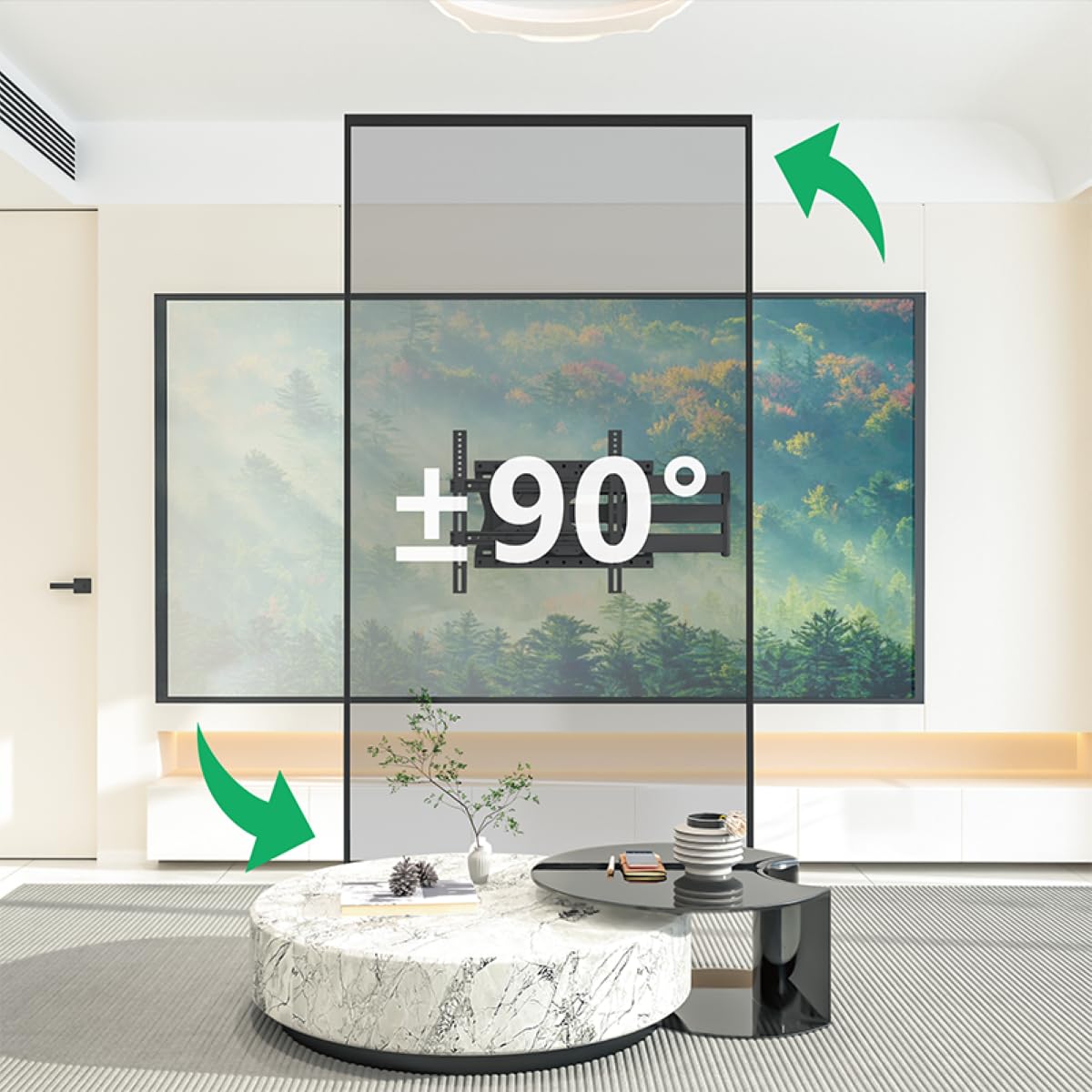 XTRARM TiTon 120 cm TV supporto da parete, ruota giro largo 120cm, fino 75 pollici 40 kg VESA 400