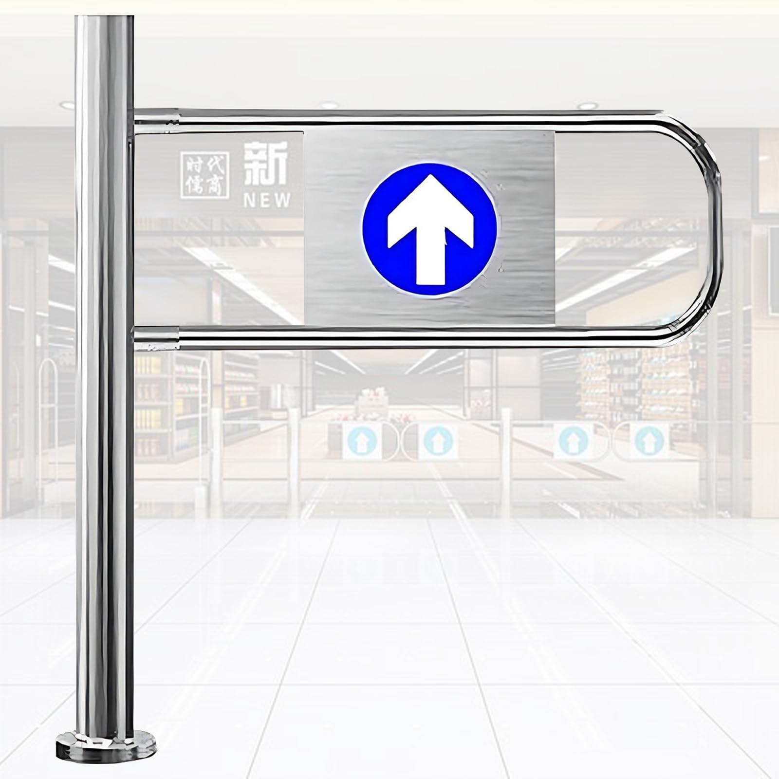 Puerta batiente automática unidireccional para control de acceso peatonal, solución de entrada de seguridad para tiendas, patios, almacenes
