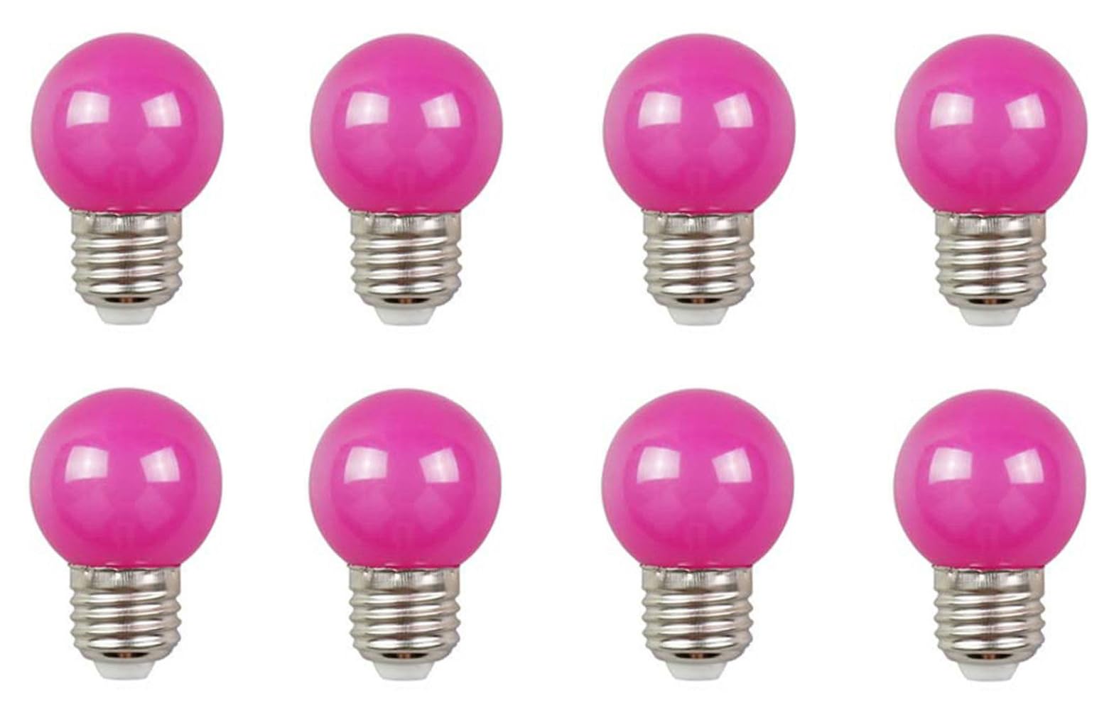 Aiwerttes Coloured LED Bulbs Golf Ball E27 2W G45,AC220V,Non-dimmable,Plastic Cover,for Outdoor Indoor String Wedding Party Bar Mood Ambiance Decor 8 Pack(Purple)
