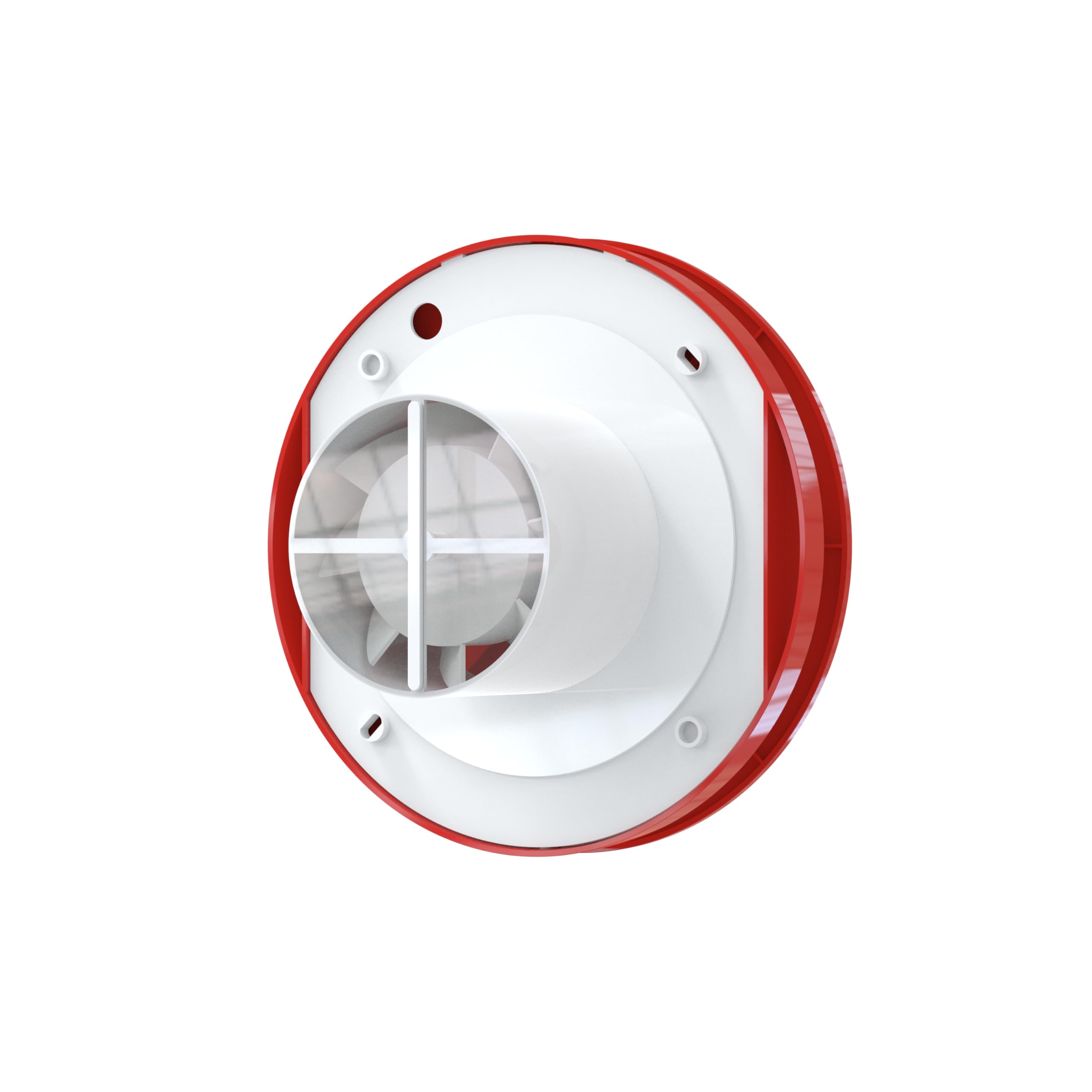 plikc Wifi-Wandventilator mit axialer Absaugung Serie Ario W – Stromversorgung 230 V AC – 100 % Made in Italy (Rot, Bohrung Ø98)
