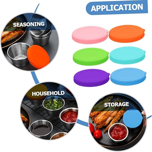 Miniatura 2 de BESTonZON 6 tapas de silicona para salsas, tapas elásticas de silicona, tapas para latas de comida para perros, tapas de latas de silicona para
