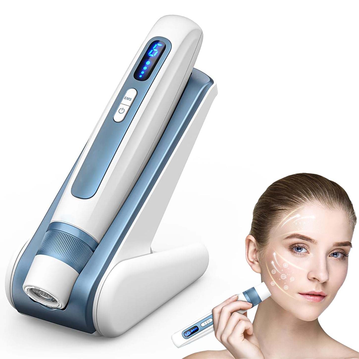 Penna di Cura della Pelle di Bellezza, Hydra Pen H5 Microneedling Kit, Penna Derma Elettrica con EMS Microcurrent E Display a LED, Regolazione della velocità Intelligente a 6 velocità