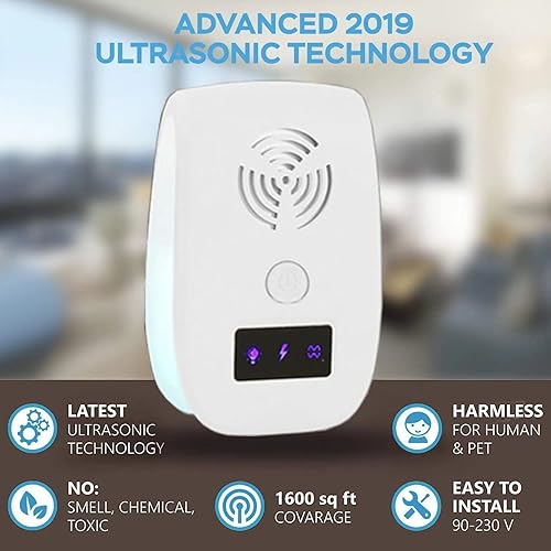 Miniatura 5 de Ultrasonic Pest Repellent Plug in(2 Pack), 2023 Pest Control Ultrasonic Repeller, Electronic Repellant - Bug Repellent for Mosquito, Mice, Spider,
