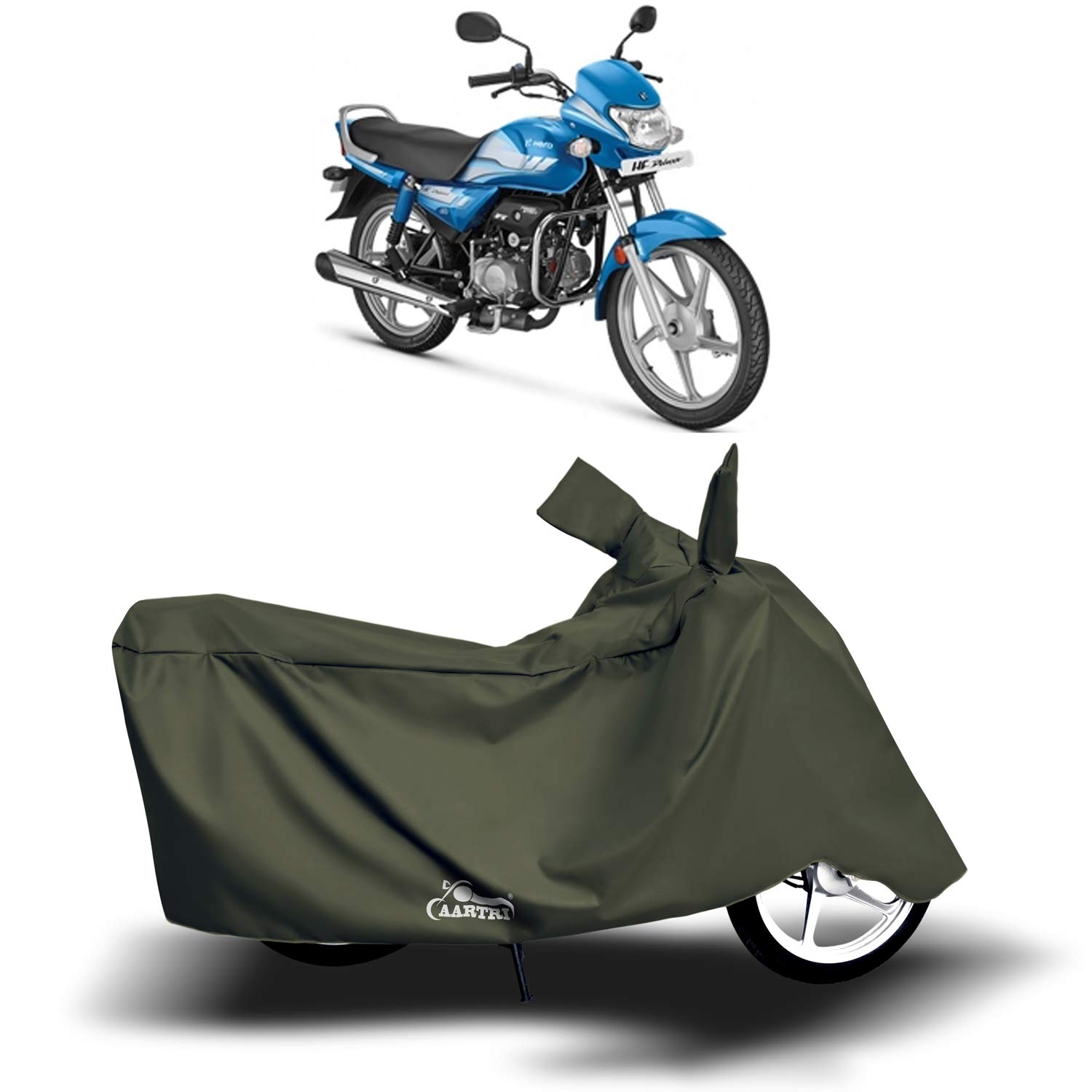 DROHAR - Hero HF Deluxe New BS6 100% Waterproof - Dust Proof - Full Bike Scooty Two Wheeler Body Cover for Hero HF Deluxe (Life Time Mehndi)