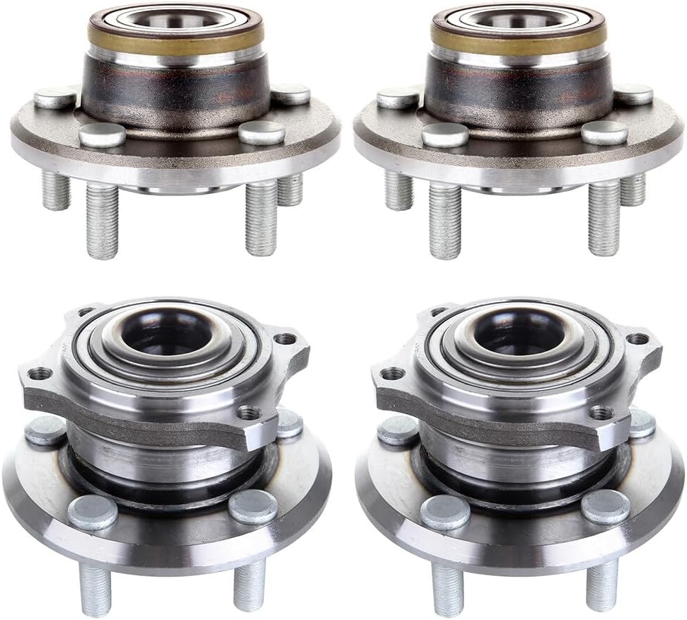SCITOO 4pcs Front and Rear Wheel Bearing Hub Assembly 513224 512301 fit for Chrysler 300 2005-2009, for Dodge Charger 2006-2009, for Dodge Magnum 2005-2008 5 Lugs