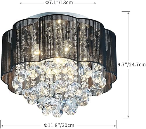 Miniatura 5 de AGV LIGHTING 2021011 Lámpara de techo moderna de cristal con forma de gota de lluvia, perfecta para comedor, baño, dormitorio, sala de estar, 4