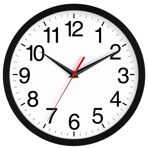 Rohioue 14 Inch Wall Clock Modern Battery Operated Silent Non Ticking Large Analog Clock for Living