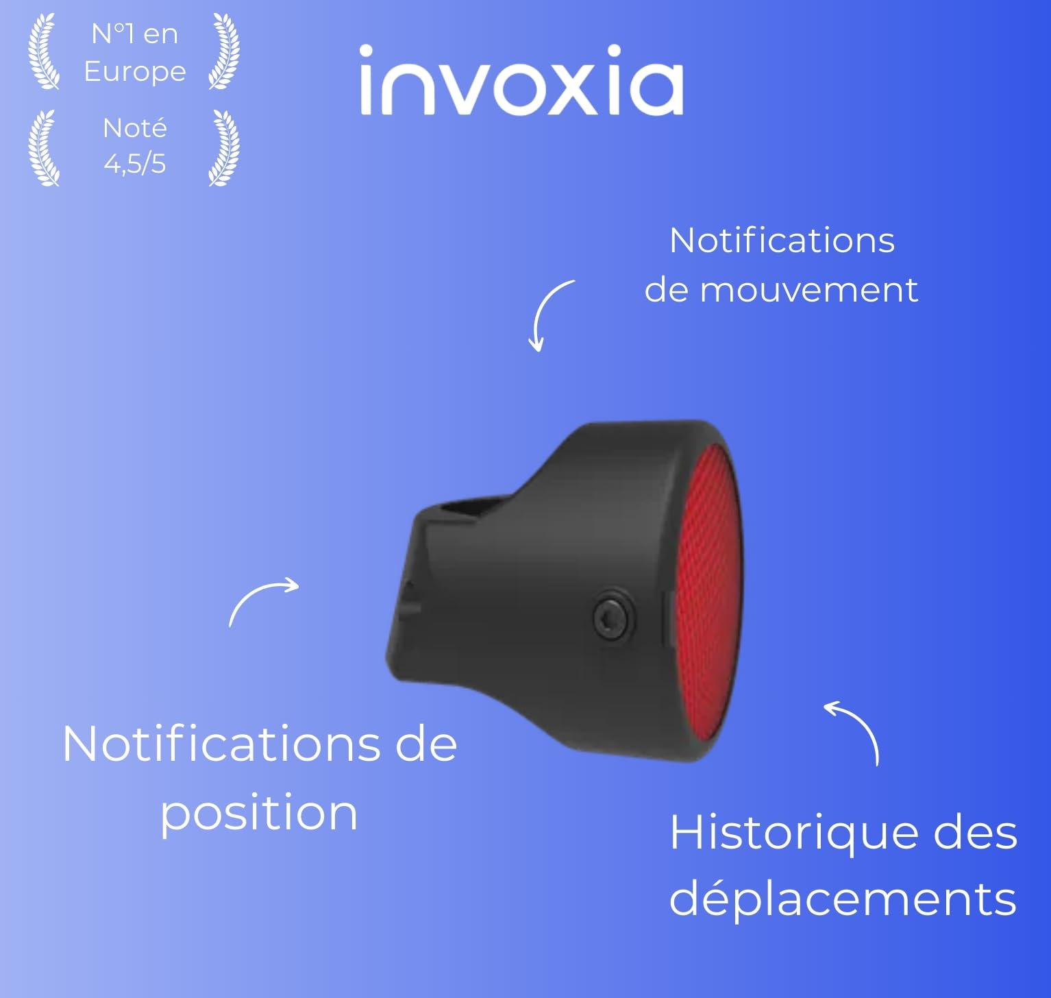 Invoxia Bike Tracker Traceur GPS Antivol Vélo Connecté | Réflecteur discret étanche, autonomie 3 mois, alertes temps réel, abonnement 1 an inclus