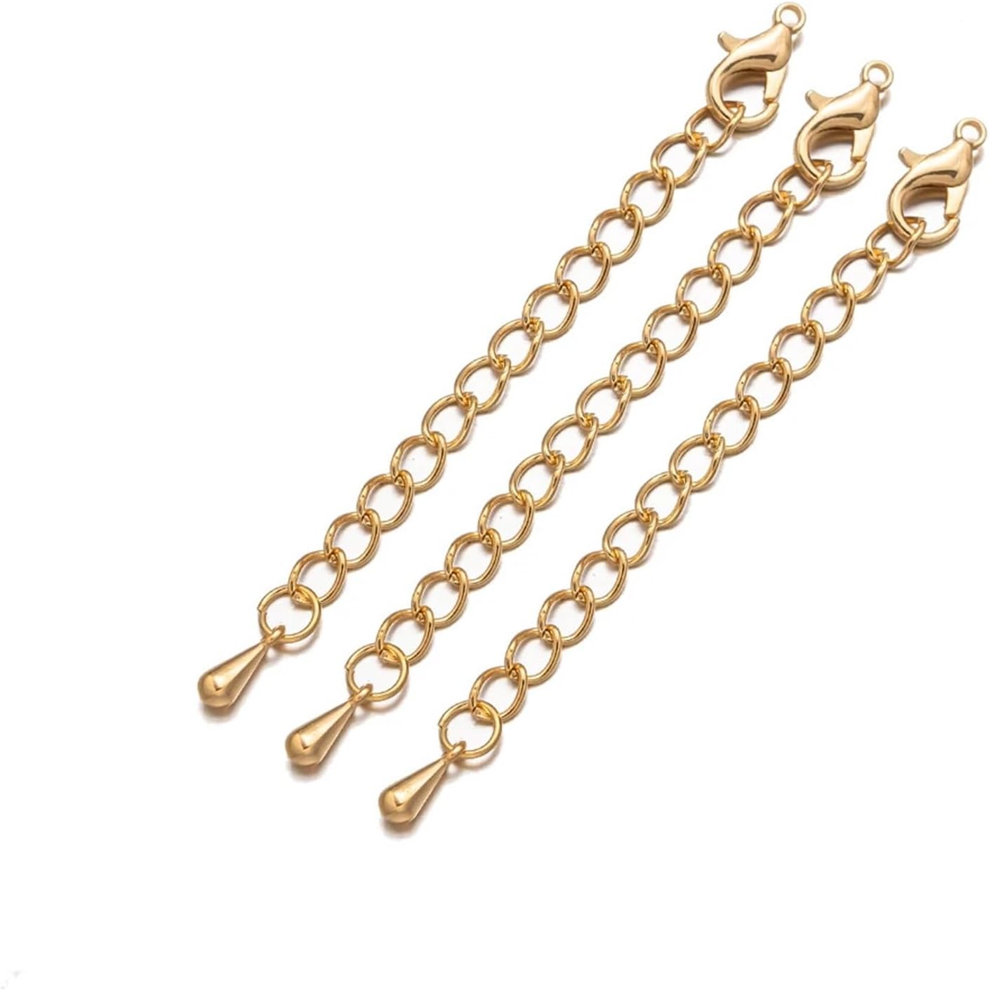 Jewelry Extenders 80pcs Metal Lobster Clasps Adjust Chain Connector Bracelet Necklace(White K,7cm)