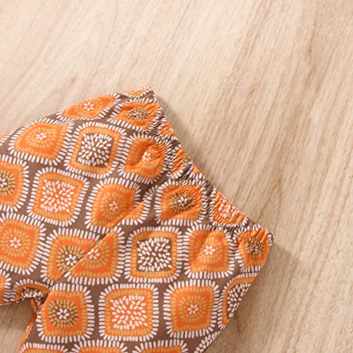 Mandizy Boho Baby Girl Clothes Summer Sleeveless Backless Halter Tops Bell Bottoms Pants Outfit Toddler 2Pcs Flares Set (Khaki Knit Tops & Boho Flares, 2-3 Years) #TOP4