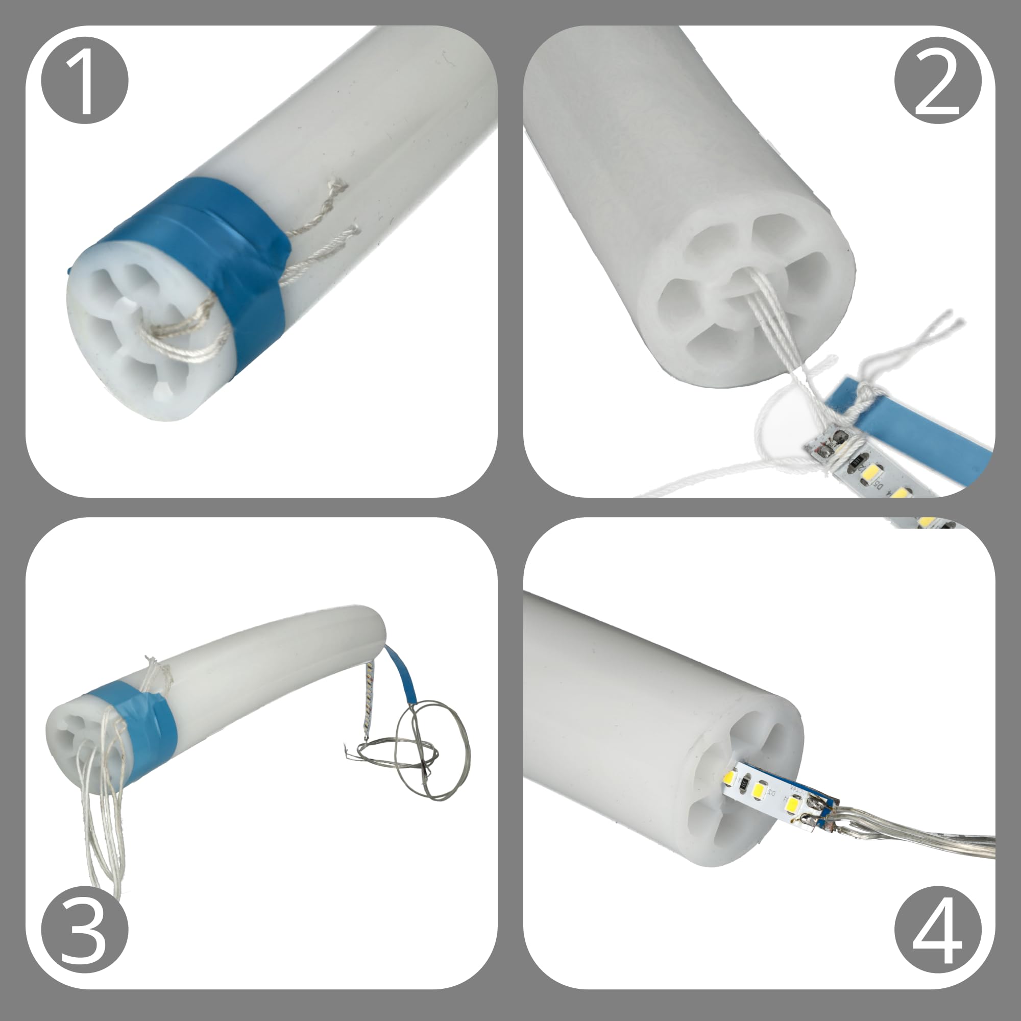 JANDEI - Flexibles Silikonprofil, 1 m, für die Installation von LED-Streifen im Innen- und Außenbereich, IP67, runde Form, 40 mm, einfache Installation (rundes Silikonprofil, weiß, 1m)