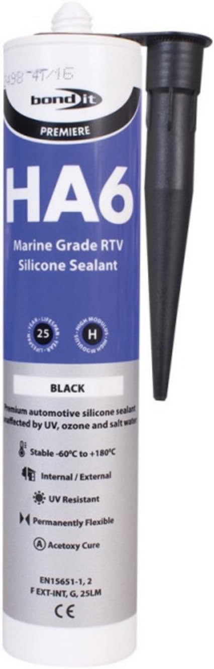 2X Black HA6 RTV Silicone Sealant Marine Aquarium Safe Water Fish Tank