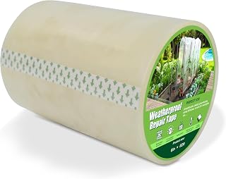 15cm x 25m Gewächshaus Folienklebeband, Transparentes PE Reparaturband Extra Stark, Wasserdicht UV-beständig Alterungsbeständig Klebeband für Gewächshausfolie Folientunnel
