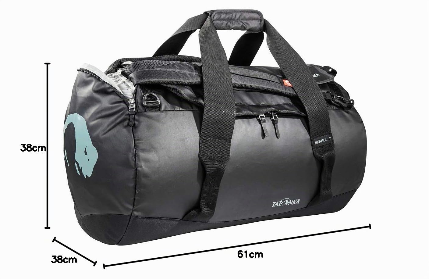 Tatonka Barrel M Reisetasche - 65 Liter - wasserfeste Tasche aus LKW-Plane mit Rucksackfunktion und großer Reißverschluss-Öffnung - Rucksacktasche - unisex