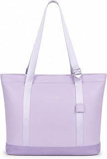 FHELAD Laptop Tote Bag for Women With Tracker Slot, Vegan Leather Work Bag with 15.6-in Laptop Compartment for Office, Travel